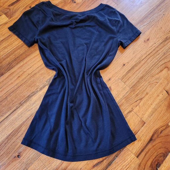 Hollister Surf Division Navy Babydoll Tee Y2K 2000s So. Cal Raised Logo Yellow L - Picture 6 of 6